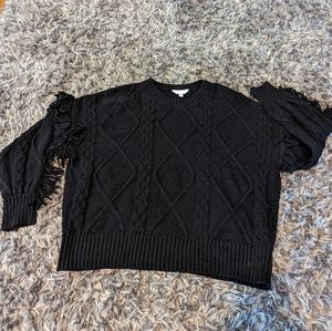Black fringe sweater